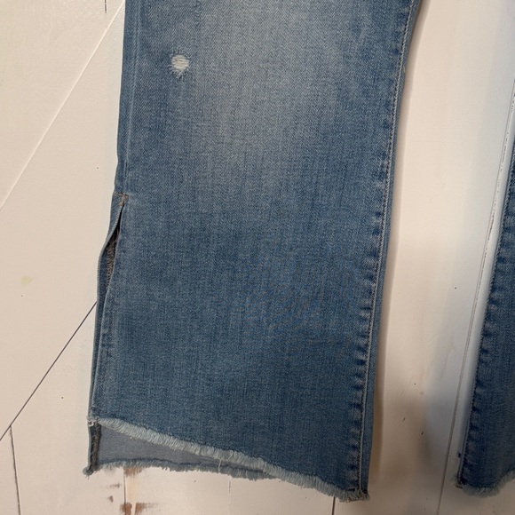 VERVET BY FLYING MONKEY High-Rise Side Slit Light Blue Crop Flare Jeans - Picture 8 of 12